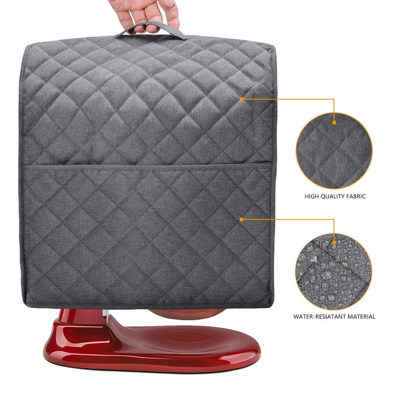 NALAN Stand Mixer Dust Cover with 3 Pockets Compatible with KitchenAid Tilt Head, Easy Cleaning,Can Ironable (Dark Gray, Fits for 4.5-Quart and All 5-Quart) - Image 2
